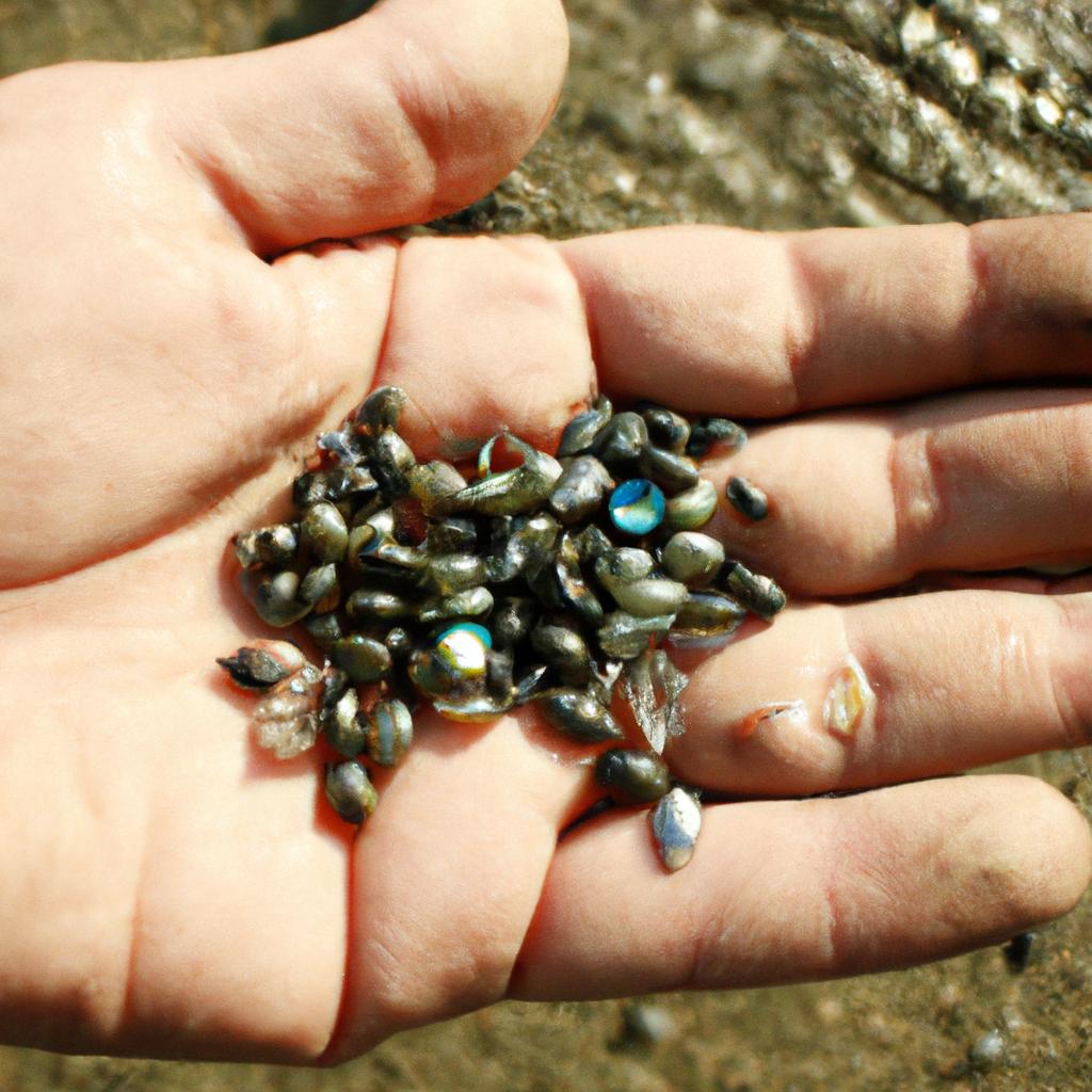 Person holding fishing sinkers